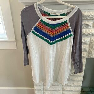 We The Free Crochet t-shirt-3/4 length sleeves